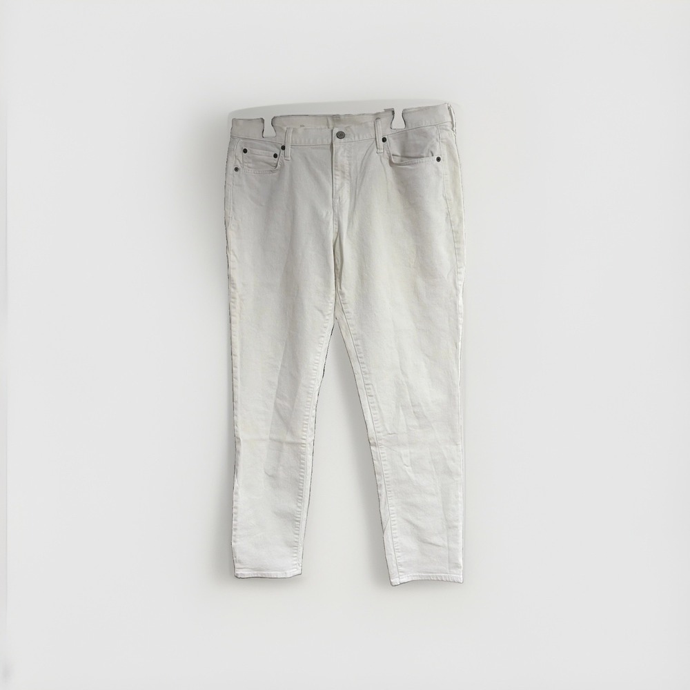 Gap 1969 Women's White Stretch Denim Jeans Size 32T 14 Tall Y2K EUC W167
